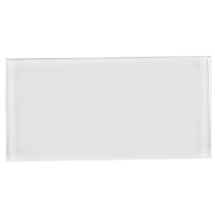 12'' x 3'' Matte White Glass Subway Tile
