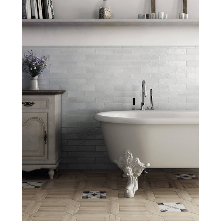 Duchess Glossy Gray Ceramic Subway Wall Tile