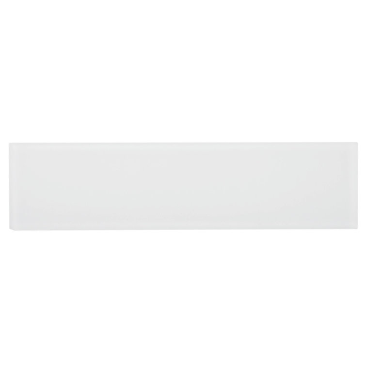 12'' x 3'' White Glass Subway Wall Tile