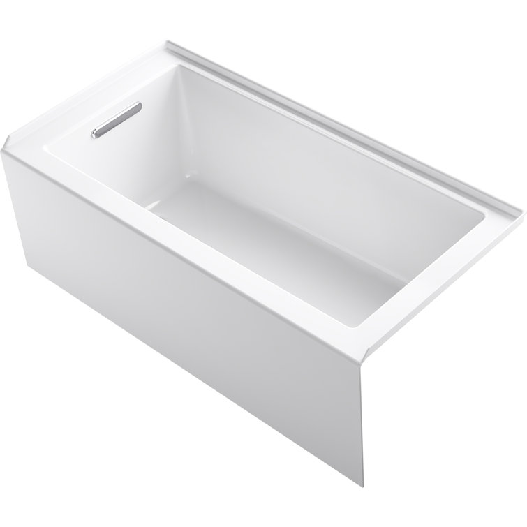 White Acrylic 60" x 30" Alcove Soaking Bathtub