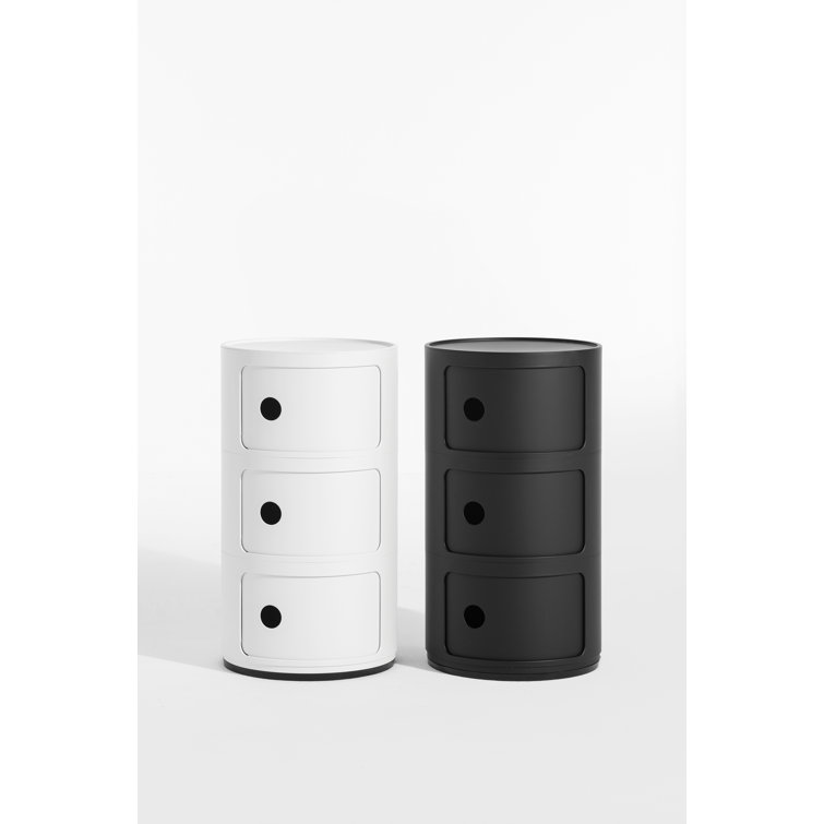 Matte White ABS Polymer 3-Drawer Storage Unit