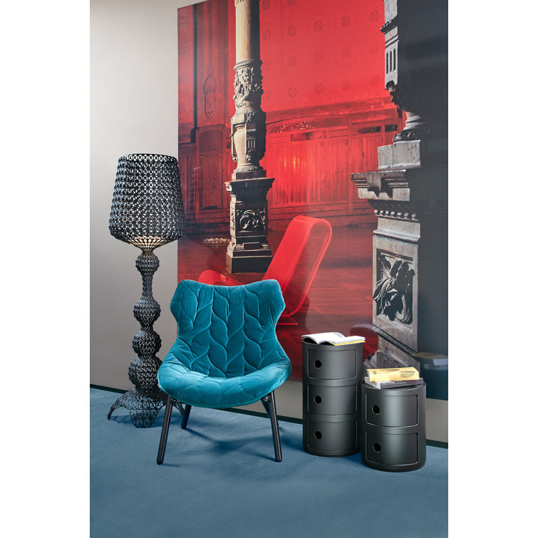 Kartell Componibili Matte Black 2-Module Storage Unit