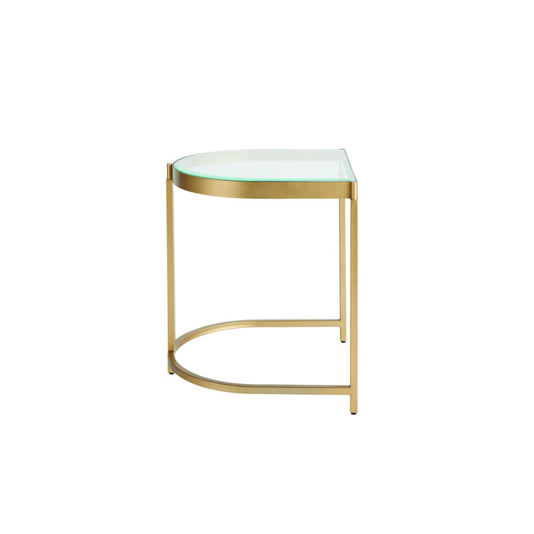 Gold Metal and Glass Nesting End Tables