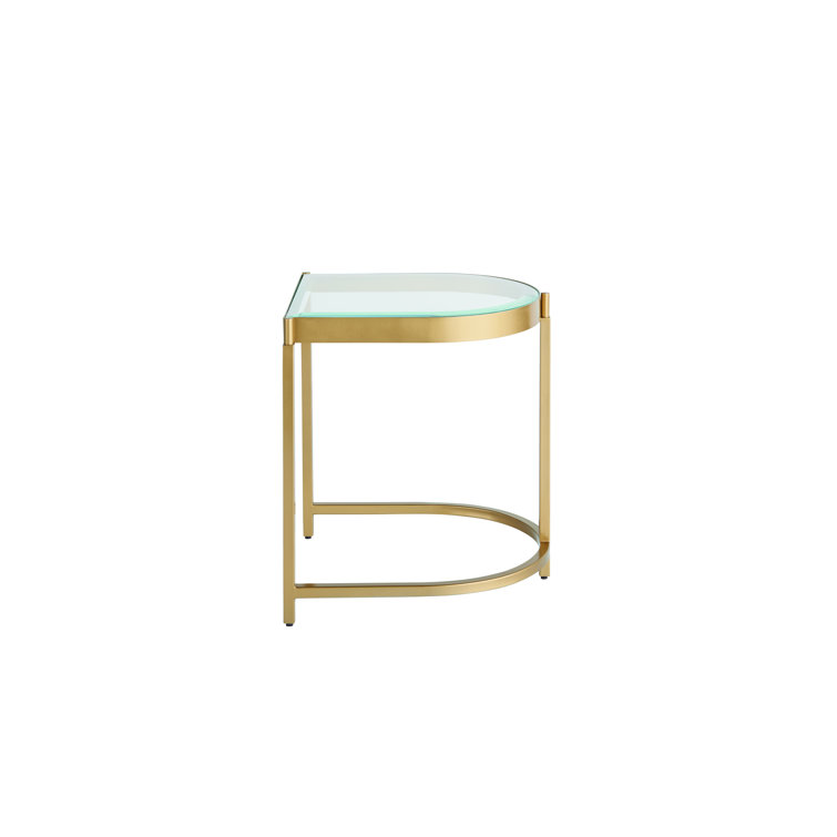 Gold Metal and Glass Nesting End Tables