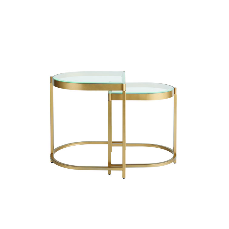 Gold Metal and Glass Nesting End Tables