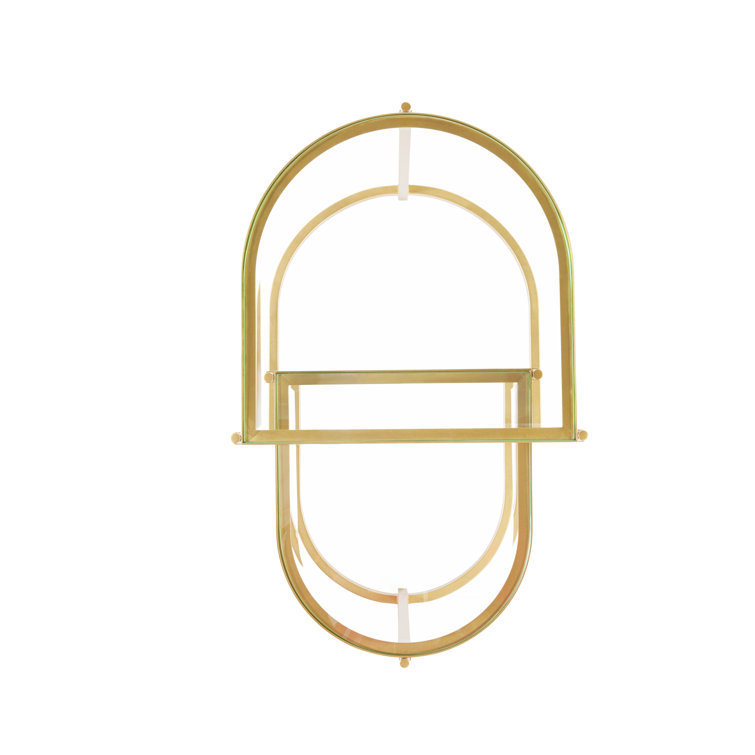 Gold Metal and Glass Nesting End Tables