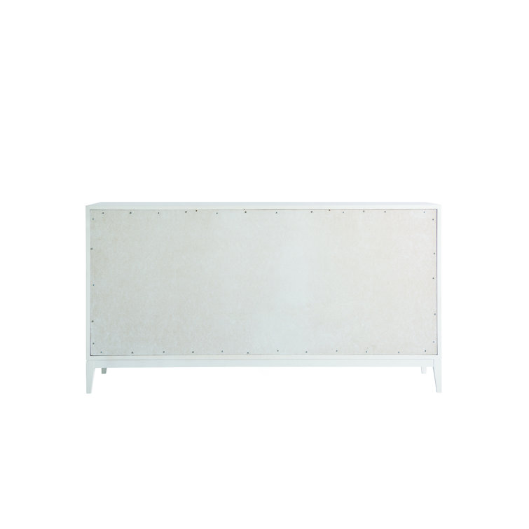 White Lacquer 6-Drawer Dresser with Acrylic Pulls