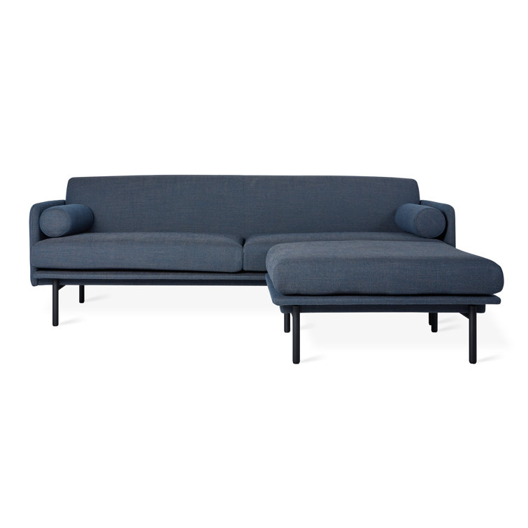 Hanson Navy Scandinavian-Inspired Bi-Sectional with Ottoman