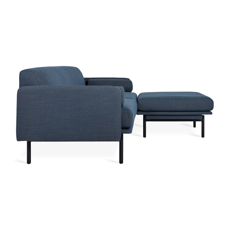 Hanson Navy Scandinavian-Inspired Bi-Sectional with Ottoman