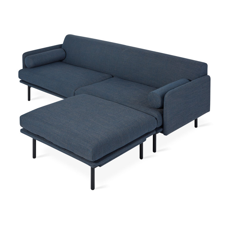 Hanson Navy Scandinavian-Inspired Bi-Sectional with Ottoman