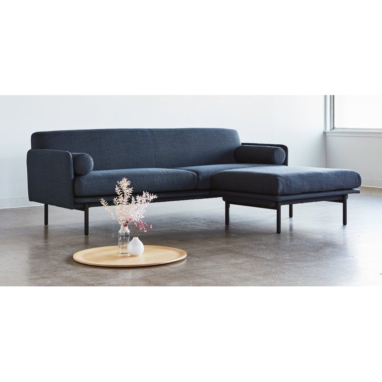 Hanson Navy Scandinavian-Inspired Bi-Sectional with Ottoman