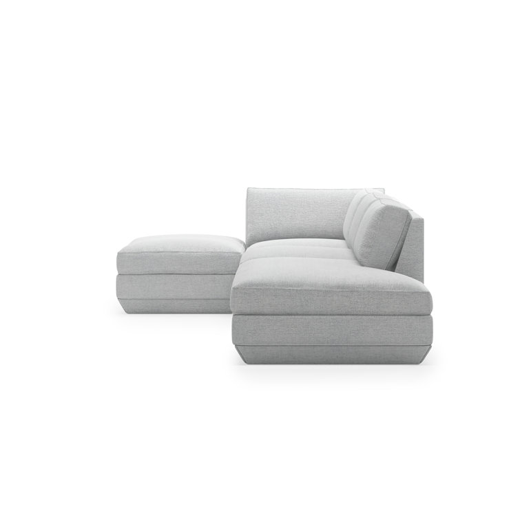 Podium Bayview Silver Twill 4-Piece Modular Lounge Sectional