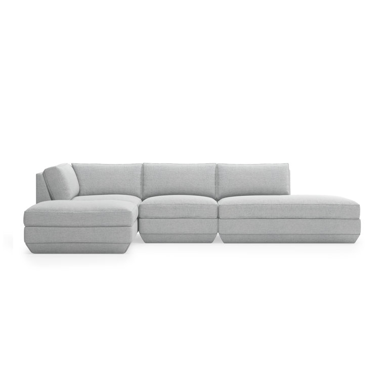 Podium Bayview Silver Twill 4-Piece Modular Lounge Sectional