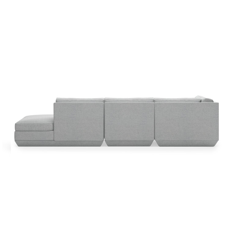 Podium Bayview Silver Twill 4-Piece Modular Lounge Sectional