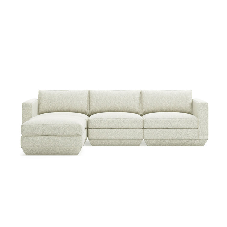 Copenhagen Fossil Two-Piece Fabric Sectional Sofa with Track Arms