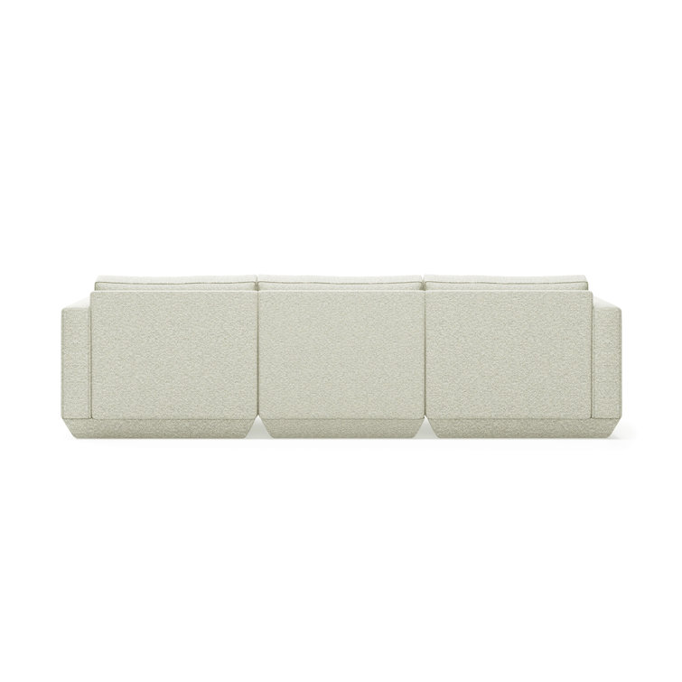 Copenhagen Fossil Plush Modular Sectional with Track Arm and Wood Base