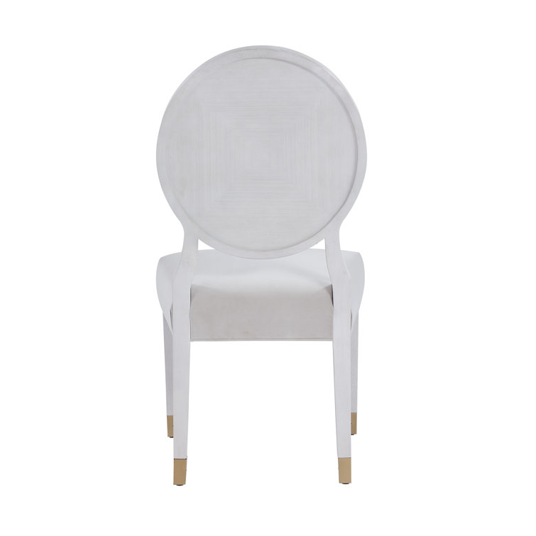 Gray Velvet Pearl Upholstered Side Chair with Wood Frame