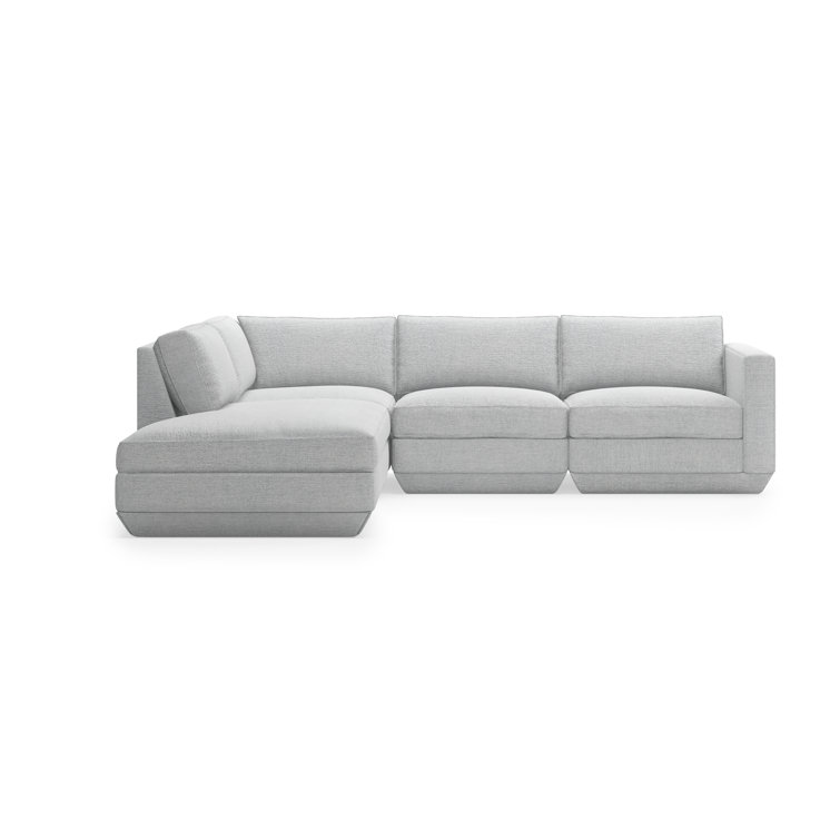 Podium Bayview Silver Twill 4-Piece Modular Lounge Sectional