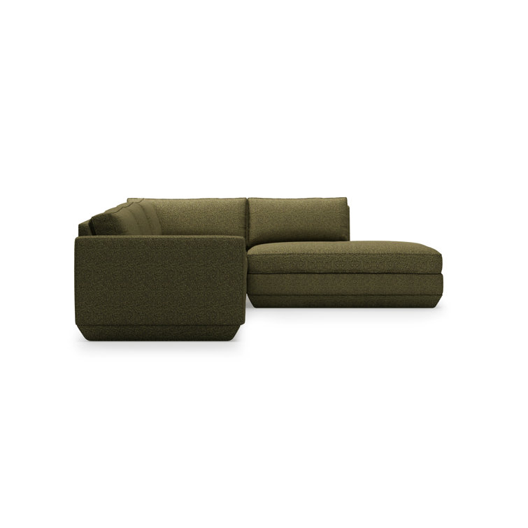 Copenhagen Terra Luxurious 4-Piece Fabric Sectional with Plush Pillow Back