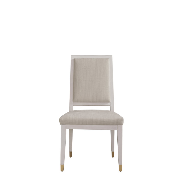 Gray Upholstered Transitional Wood Side Chair