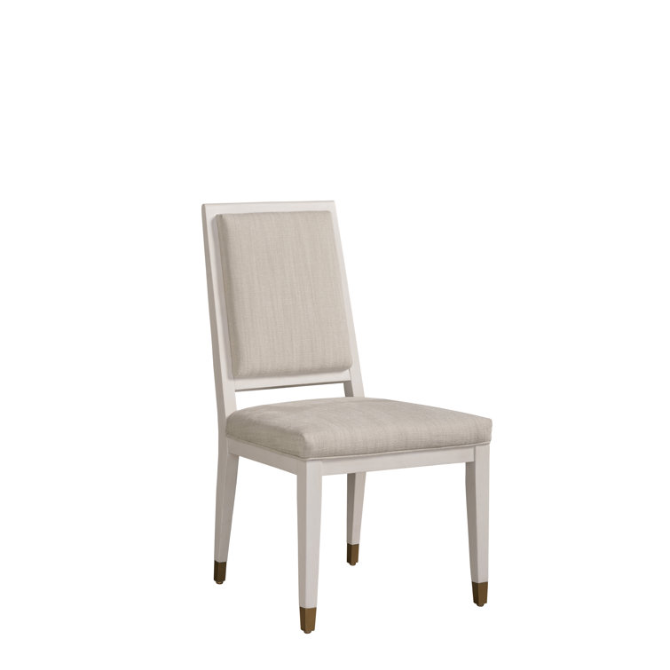 Gray Upholstered Transitional Wood Side Chair