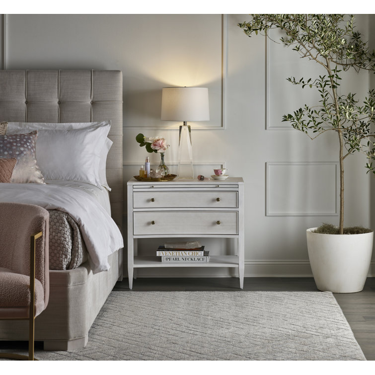 White King Upholstered Wood Frame Panel Bed