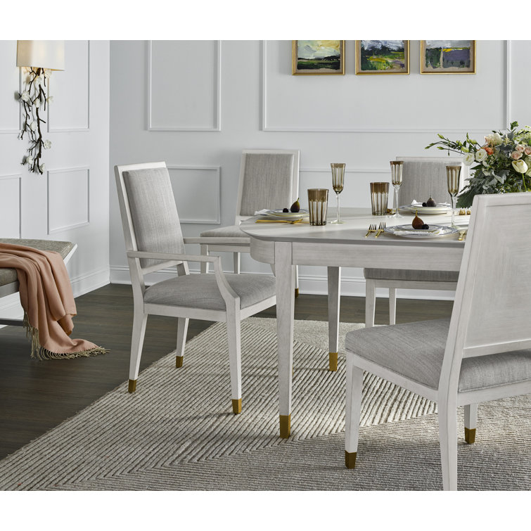 Gray Upholstered Transitional Wood Side Chair