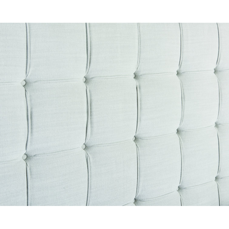 White King Upholstered Wood Frame Panel Bed