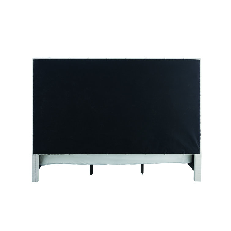 White King Upholstered Wood Frame Panel Bed