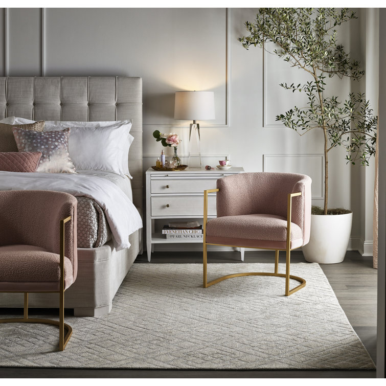 White King Upholstered Wood Frame Panel Bed