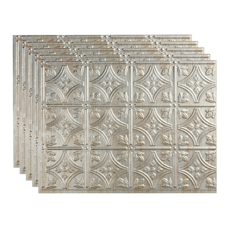Vintage Silver Vinyl Decorative Backsplash Panels Kit