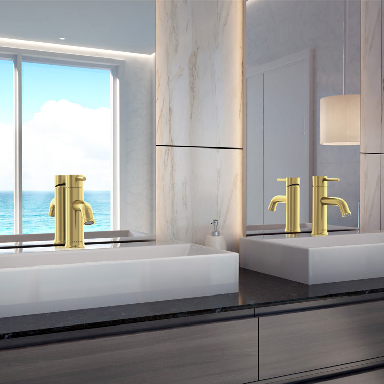 Aruba Flamingo-Inspired Single Handle Champagne Gold Bathroom Faucet