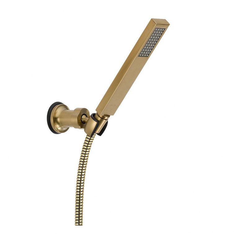 Champagne Bronze Modern Square Wall Mounted Handheld Shower Head