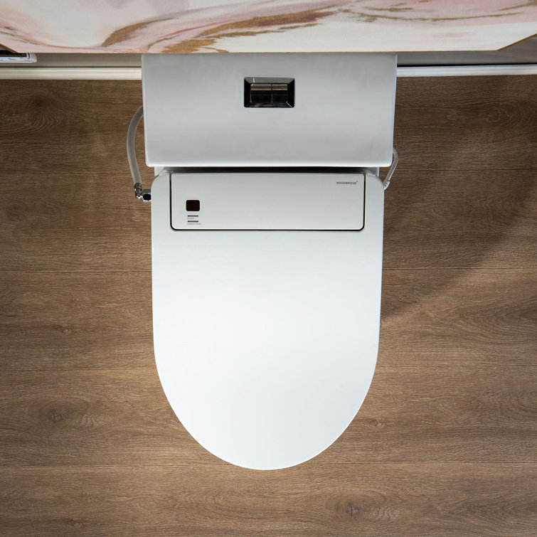 White Porcelain Elongated Dual Flush Smart Bidet Toilet