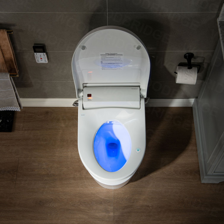 White Porcelain Elongated Dual Flush Smart Bidet Toilet