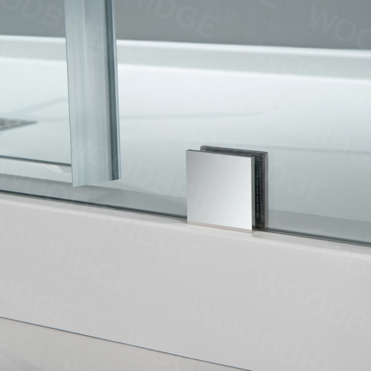 60" x 76" Frameless Sliding Shower Door with Chrome Finish