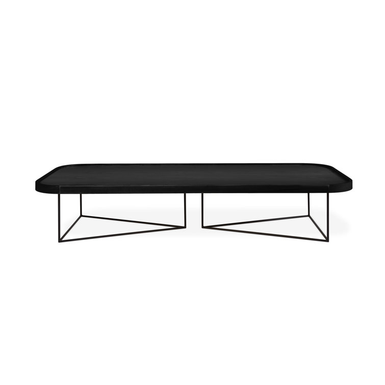Porter Rectangular Low-Profile Coffee Table in Black Ash