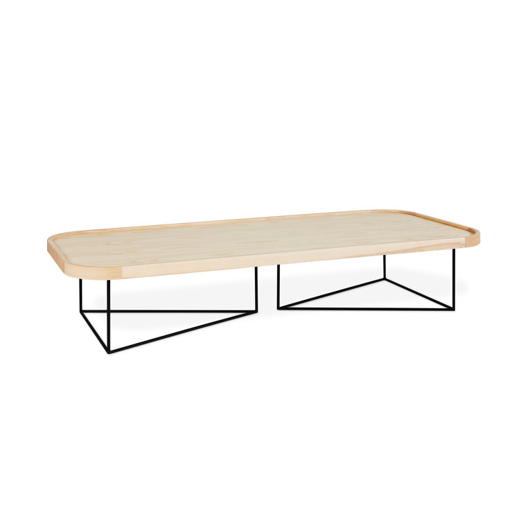 Porter Series Rectangular Blonde Ash Wood & Metal Coffee Table