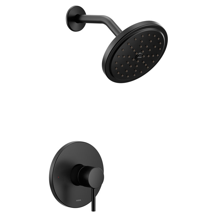 Modern Black Metal Wall-Mounted Rain Shower Kit