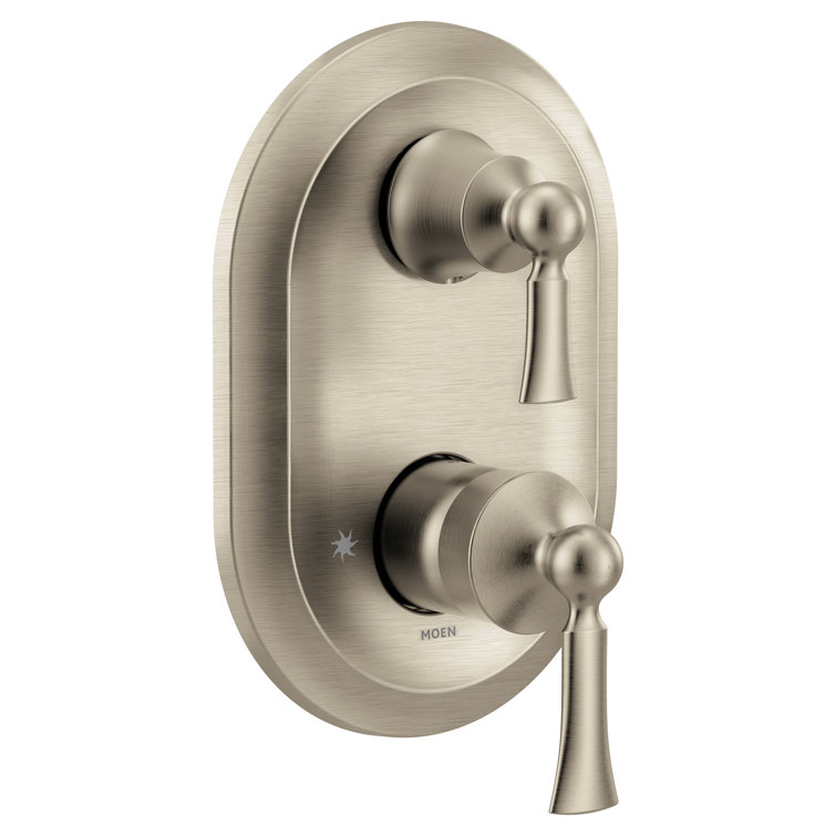 Brushed Nickel Dual Handle Shower Trim with Integrated Valve