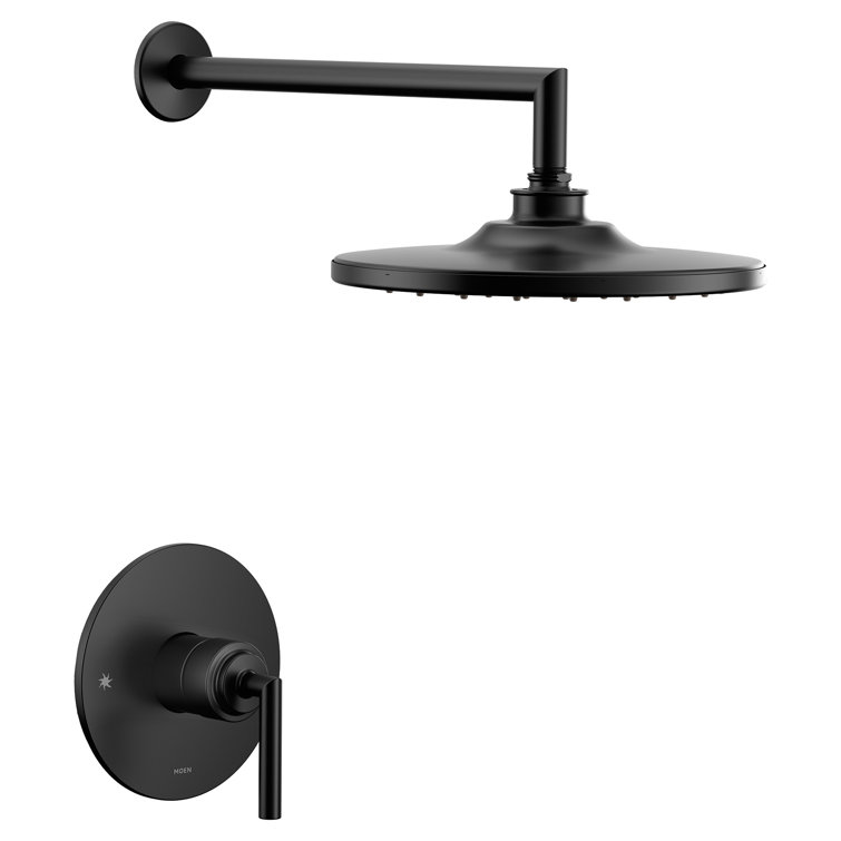 Matte Black 10" Metal Wall Mounted Rain Shower Kit
