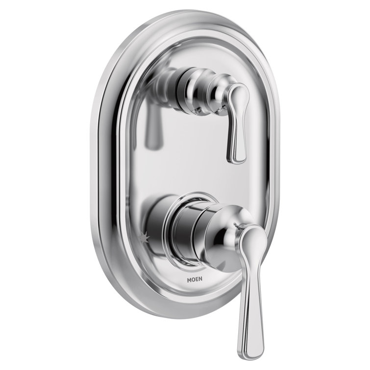 Chrome Dual Handle Modern Shower Trim with Transfer Valve