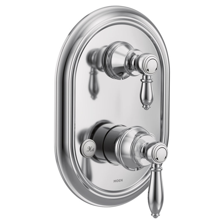 Victorian Polished Nickel Double Lever Shower Trim