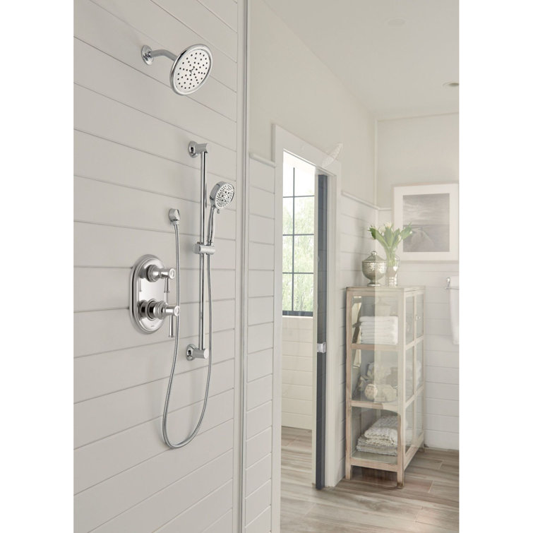 Polished Nickel Dual Lever Shower Trim with Transfer Valve