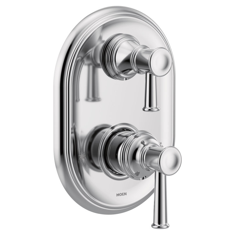Polished Nickel Dual Lever Shower Trim with Transfer Valve