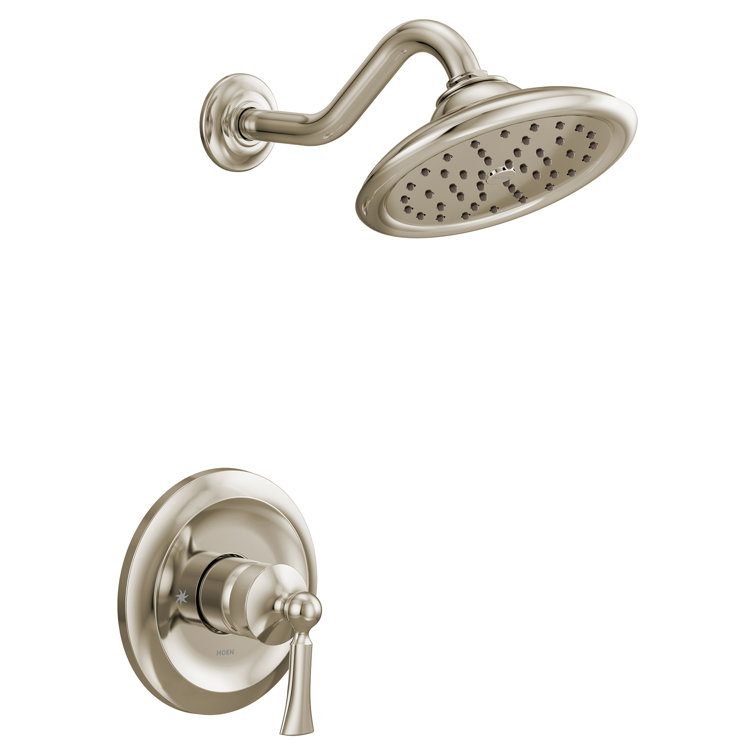 Polished Nickel Rain Shower Trim Kit with Single Handle