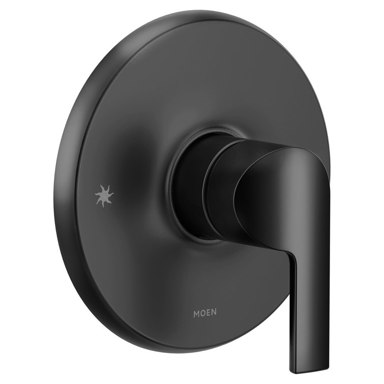 Modern Matte Black Lever Shower Trim Kit - USA Made
