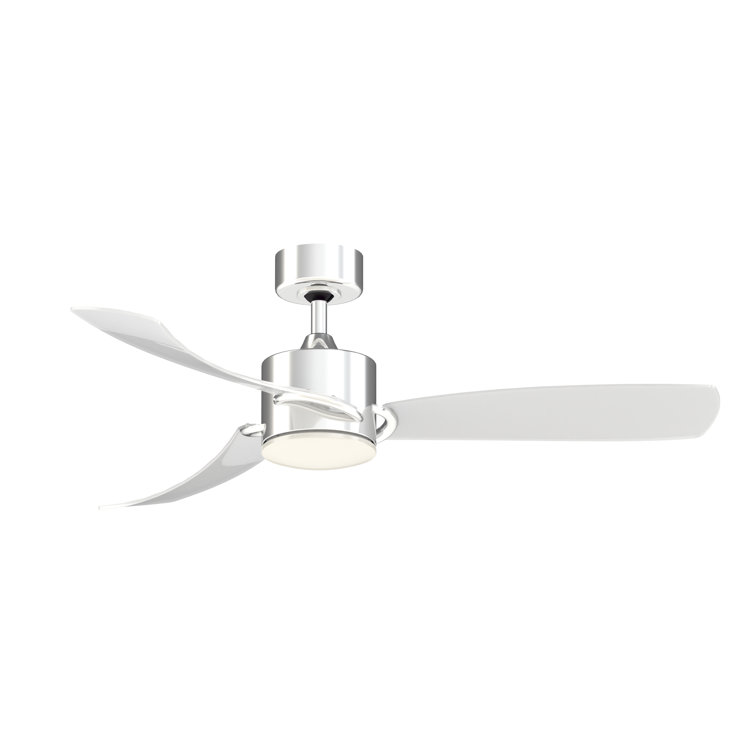 SculptAire Chrome 52" Smart Ceiling Fan with LED Light Kit