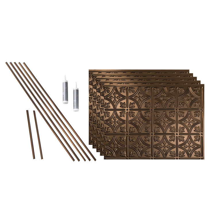 Oil Rubbed Bronze Traditional Decorative Vinyl Backsplash Kit