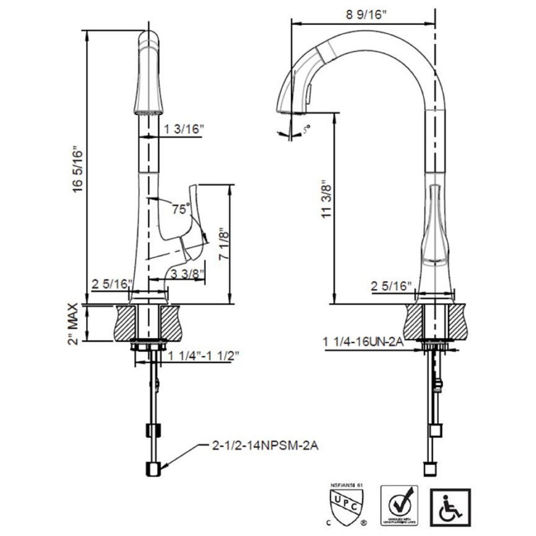 Brushed Nickel High-Arc Single Handle Kitchen Faucet with Pull-out Spray